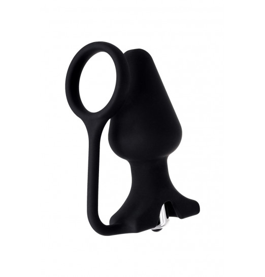 Чёрное эрекционное кольцо с анальной вибропробкой Чёрное эрекционное кольцо с анальной вибропробкой