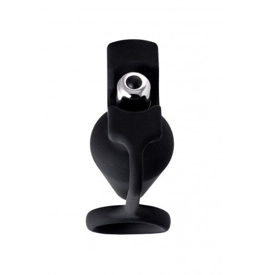 Чёрное эрекционное кольцо с анальной вибропробкой Чёрное эрекционное кольцо с анальной вибропробкой