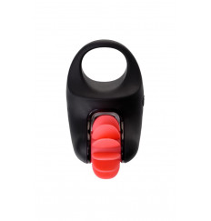 Чёрно-красное эрекционное виброкольцо Erotist