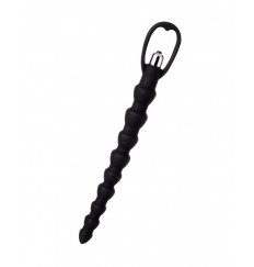Черная анальная цепочка с вибрацией A-toys - 32,7 см.
