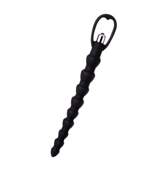 Черная анальная цепочка с вибрацией A-toys - 32,7 см.