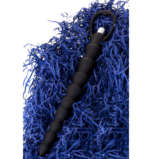 Черная анальная цепочка с вибрацией A-toys - 32,7 см.