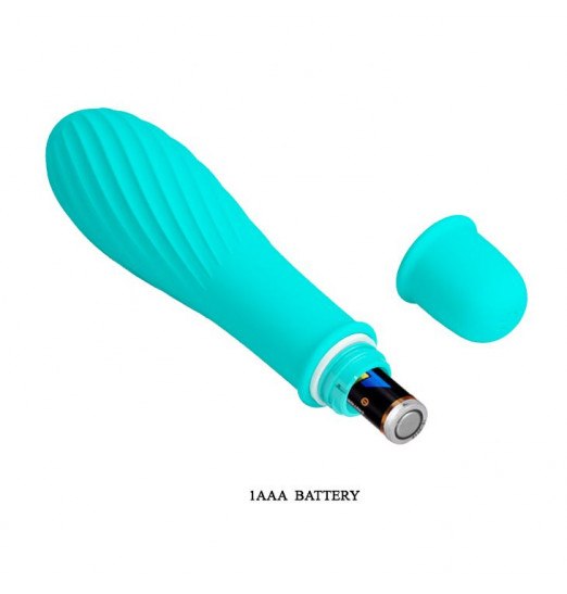 Мятный вибратор Solomon с бороздками - 12,3 см.