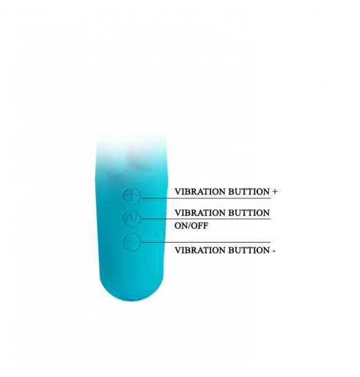 Бирюзовый вибратор Chris с клиторальным отростком - 15,4 см.