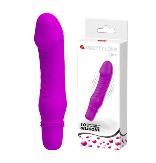 Фиолетовый мини-вибратор Stev -13,5 см.