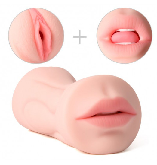 Двусторонний мастурбатор Debby - вагина и ротик