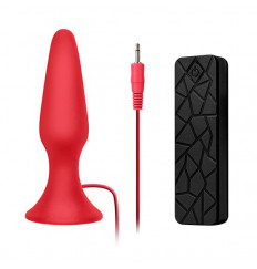 Красная анальная вибропробка с пультом управления MENZSTUFF 5INCH SLIM INTRUDER BUTT PLUG - 13 см.
