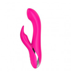 Розовый вибратор NAGHI NO.19 RECHARGEABLE DUO VIBRATOR со стимулятором клитора