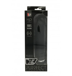 Чёрный вибратор-реалистик PURRFECT SILICONE DELUXE 7.5INCH - 19 см.