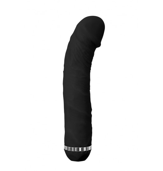 Чёрный вибратор-реалистик PURRFECT SILICONE DELUXE 7.5INCH - 19 см.