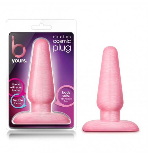 Розовая анальная пробка B Yours Medium Cosmic Plug - 11,4 см.