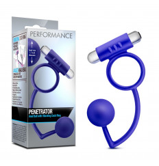 Синее эрекционное кольцо Penetrator Anal Ball with Vibrating Cock Ring