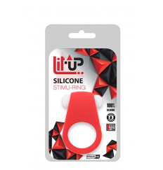 Красное эрекционное кольцо LIT-UP SILICONE STIMU RING 4