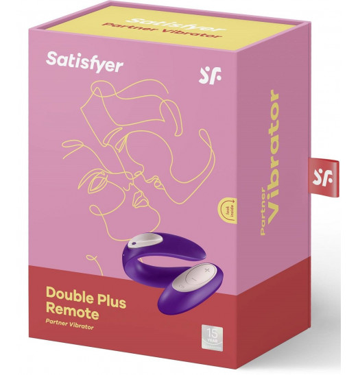 Фиолетовый вибратор для пар Satisfyer Double Plus Remote с пультом ДУ
