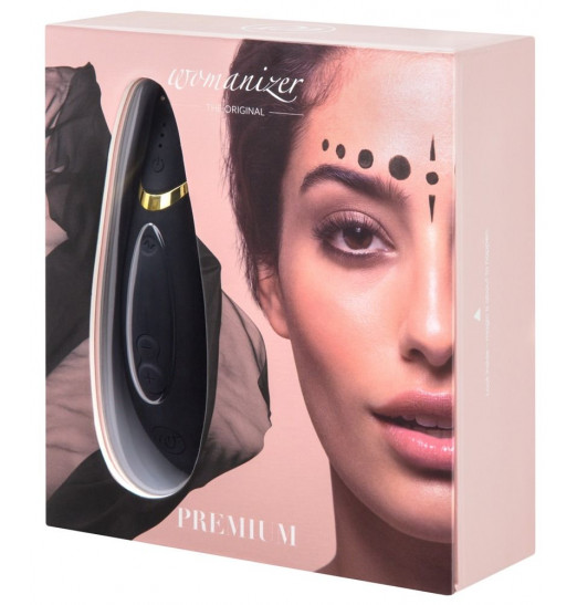 Чёрный бесконтактный клиторальный стимулятор Womanizer Premium Чёрный бесконтактный клиторальный стимулятор Womanizer Premium