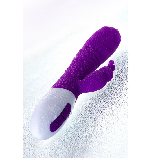 Фиолетовый вибратор JOS TATY с пульсирующими шариками - 21,5 см.
