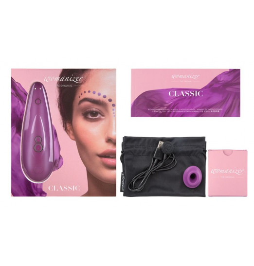 Фиолетовый бесконтактный клиторальный стимулятор Womanizer Classic