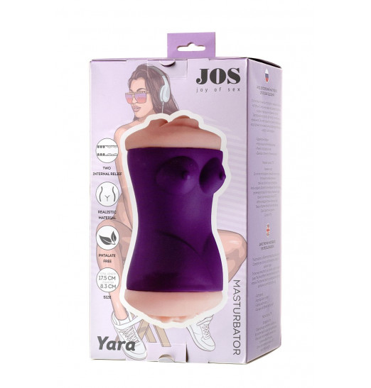 Двухсторонний мастурбатор JOS YARA в фиолетовой колбе