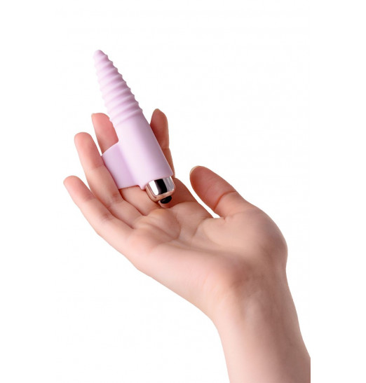 Нежно-розовая вибронасадка на палец для анальной стимуляции JOS NOVA - 9 см.