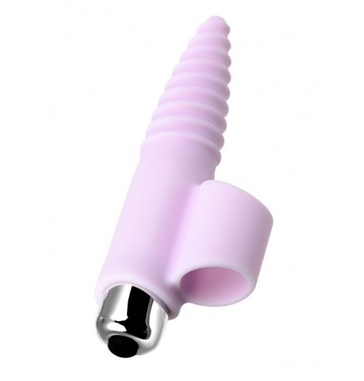 Нежно-розовая вибронасадка на палец для анальной стимуляции JOS NOVA - 9 см.