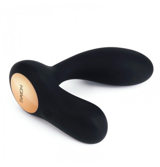 Чёрный стимулятор простаты Vick с вибрацией и пультом ДУ Чёрный стимулятор простаты Vick с вибрацией и пультом ДУ