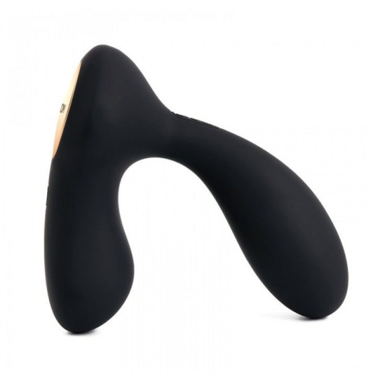 Чёрный стимулятор простаты Vick с вибрацией и пультом ДУ Чёрный стимулятор простаты Vick с вибрацией и пультом ДУ