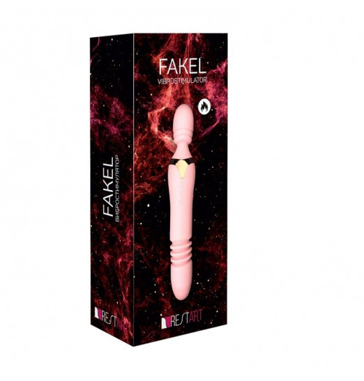 Двусторонний жезловый вибратор Fakel с нагревом - 24 см. Двусторонний жезловый вибратор Fakel с нагревом - 24 см.