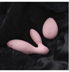 Розовый виброзайчик Eris с вибрирующим пультом ДУ