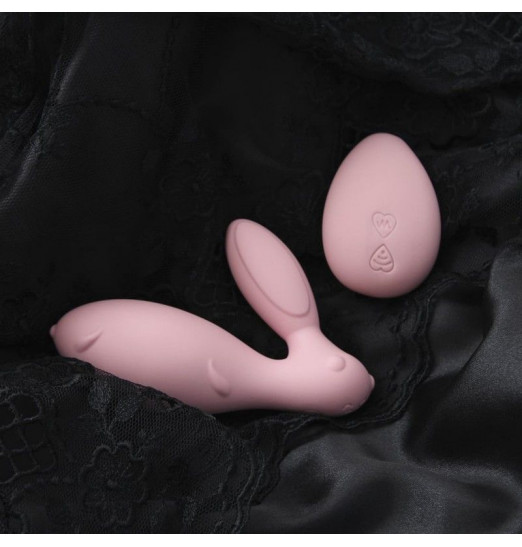 Розовый виброзайчик Eris с вибрирующим пультом ДУ