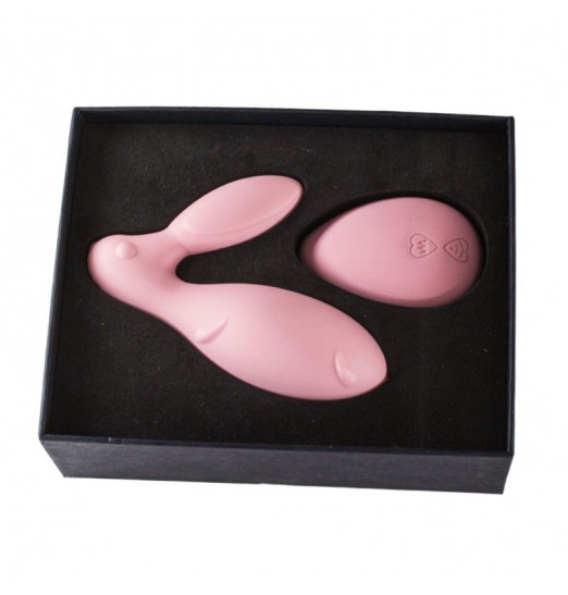 Розовый виброзайчик Eris с вибрирующим пультом ДУ