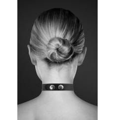 Чокер с надписью COLLIER STRASS SLAVE CUIR BOVIN