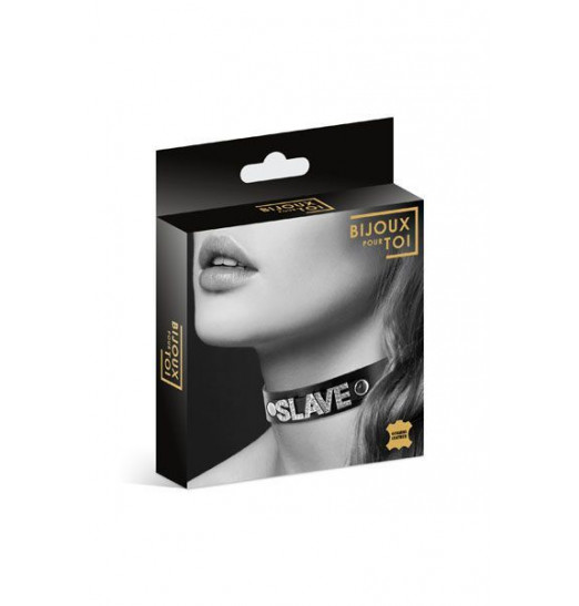 Чокер с надписью COLLIER STRASS SLAVE CUIR BOVIN Чокер с надписью COLLIER STRASS SLAVE CUIR BOVIN