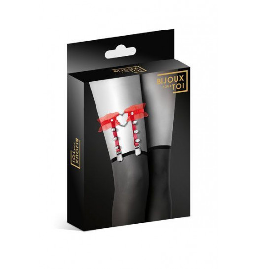 Красная подвязка с сердцем и шипами GARTER WITH HEART Красная подвязка с сердцем и шипами GARTER WITH HEART