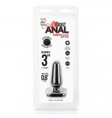 Черный плаг из силикона BEGINNER 3 - 7,5 см.