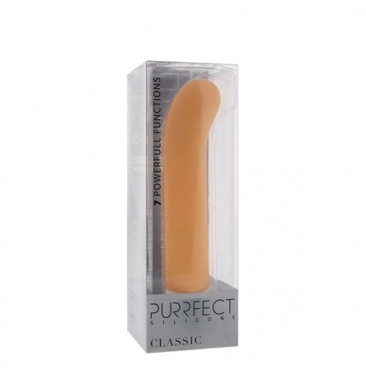 Телесный вибратор PURRFECT SILICONE CLASSIC G-SPOT - 17,5 см.