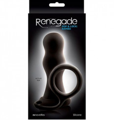 Черная анальная пробка с эрекционным кольцом Renegade Pop   Lock Rambo