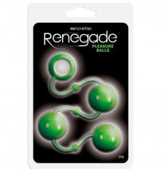 Зеленые анальные шарики Renegade Pleasure Balls