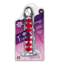 Прозрачно-красный фаллоимитатор RIPPLE - 18 см.