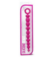 Розовая анальная цепочка-елочка SILICONE BEADS - 24,6 см.