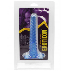 Синий спиралевидный анальный конус - 17 см.