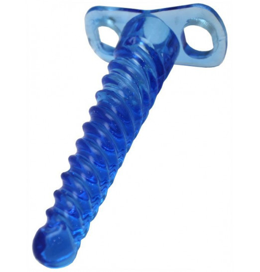 Синий спиралевидный анальный конус - 17 см.