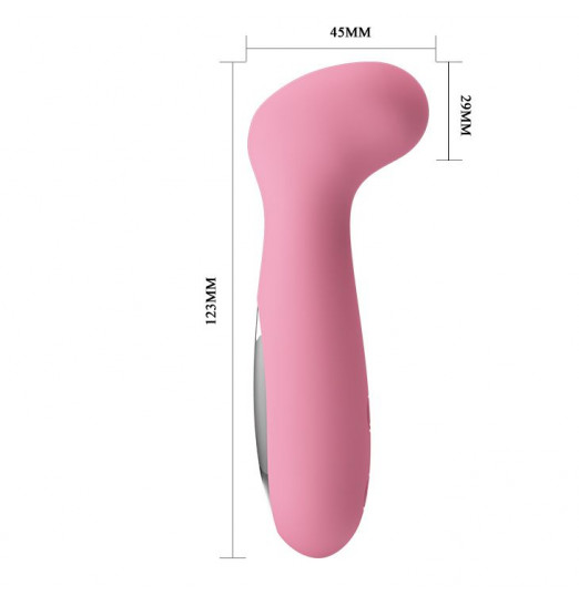 Нежно-розовый вибратор с загнутой продолговатой головкой Grace - 12,6 см. Нежно-розовый вибратор с загнутой продолговатой головкой Grace - 12,6 см.