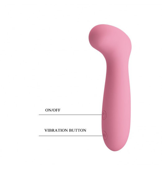 Нежно-розовый вибратор с загнутой продолговатой головкой Grace - 12,6 см. Нежно-розовый вибратор с загнутой продолговатой головкой Grace - 12,6 см.