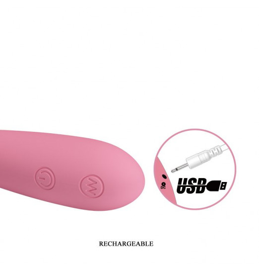 Нежно-розовый вибратор с загнутой продолговатой головкой Grace - 12,6 см. Нежно-розовый вибратор с загнутой продолговатой головкой Grace - 12,6 см.