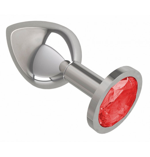 Серебристая средняя пробка с красным кристаллом - 8,5 см. Серебристая средняя пробка с красным кристаллом - 8,5 см.