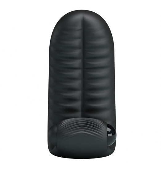 Черная вибронасадка на пальцы Abbott с ребристой поверхностью Черная вибронасадка на пальцы Abbott с ребристой поверхностью