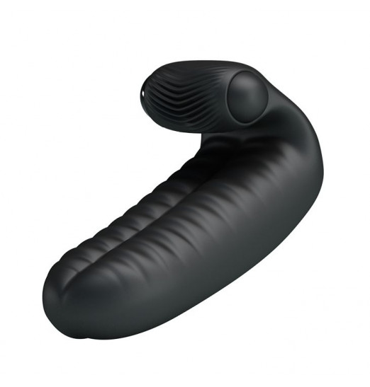 Черная вибронасадка на пальцы Abbott с ребристой поверхностью Черная вибронасадка на пальцы Abbott с ребристой поверхностью