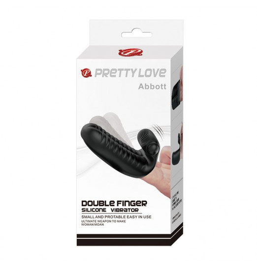 Черная вибронасадка на пальцы Abbott с ребристой поверхностью Черная вибронасадка на пальцы Abbott с ребристой поверхностью