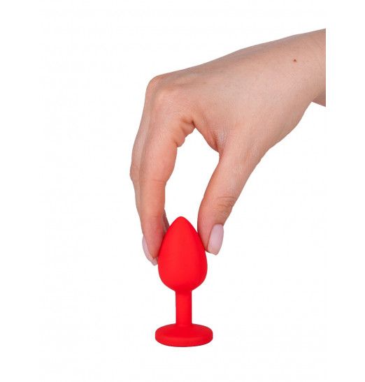 Красная анальная втулка с малиновым кристаллом - 7,3 см. Красная анальная втулка с малиновым кристаллом - 7,3 см.