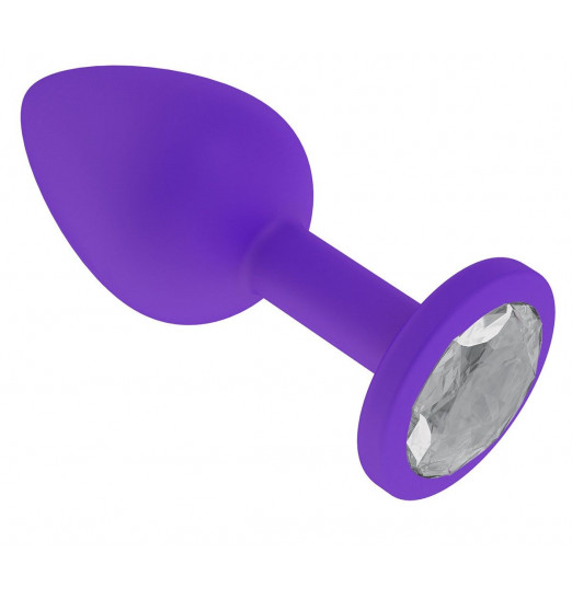 Фиолетовая силиконовая пробка с прозрачным кристаллом - 7,3 см. Фиолетовая силиконовая пробка с прозрачным кристаллом - 7,3 см.